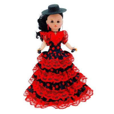 40 cm Sintra doll with Andalusian Flamenco regional dress special limited edition. Made in Spain. (SKU: 402SNR)