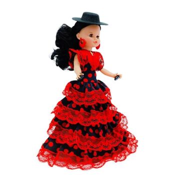 Poupée Sintra de 40 cm avec robe régionale andalouse Flamenco édition spéciale limitée. Fabriqué en Espagne. (SKU : 402SNR) 4