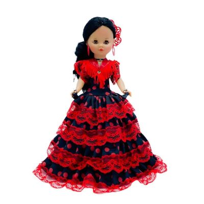 40 cm Sintra doll with Andalusian Flamenco regional dress special limited edition. Made in Spain. (SKU: 402NNR)