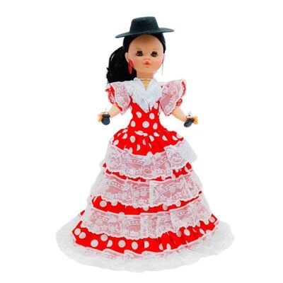 40 cm große Sintra-Puppe mit regionaler andalusischer Flamenco-Kleidung in limitierter Sonderedition. Hergestellt in Spanien. (Artikelnummer: 402SRB)