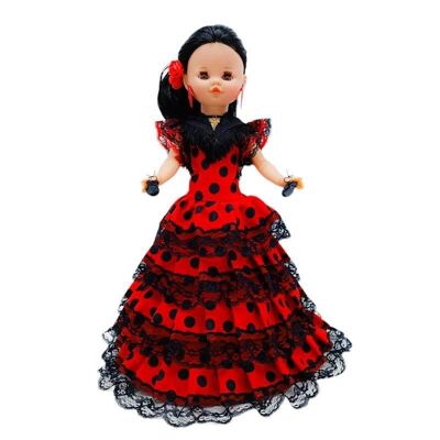 40 cm Sintra doll with Andalusian Flamenco regional dress special limited edition. Made in Spain. (SKU: 402FRN)