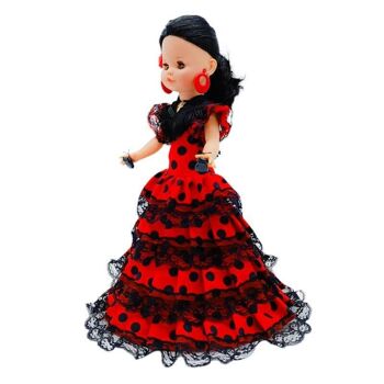 Poupée Sintra de 40 cm avec robe régionale andalouse Flamenco édition spéciale limitée. Fabriqué en Espagne. (SKU : 402FRN) 5