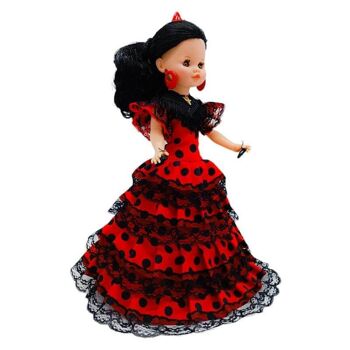 Poupée Sintra de 40 cm avec robe régionale andalouse Flamenco édition spéciale limitée. Fabriqué en Espagne. (SKU : 402NRN) 4