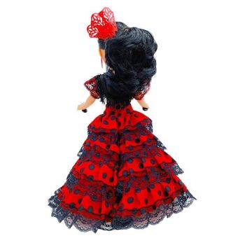 Poupée Sintra de 40 cm avec robe régionale andalouse Flamenco édition spéciale limitée. Fabriqué en Espagne. (SKU : 402NRN) 6