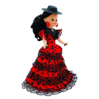 Poupée Sintra de 40 cm avec robe régionale andalouse Flamenco édition spéciale limitée. Fabriqué en Espagne. (SKU : 402SRN) 4