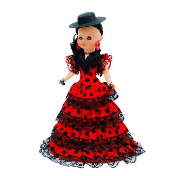 Poupée Sintra de 40 cm avec robe régionale andalouse Flamenco édition spéciale limitée. Fabriqué en Espagne. (SKU : 402SRN) 5