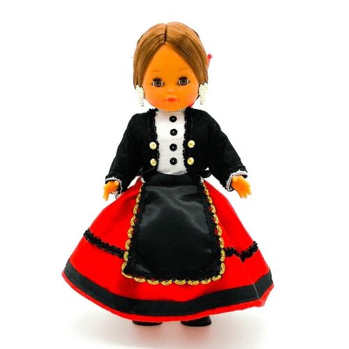 Muñeca de colección de 35 cm. vestido regional típico Montañesa (Santander), fabricada en España por Folk Artesanía Muñecas. (SKU: 319)