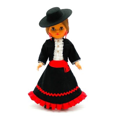 Bambola da collezione di 35 cm. Abito tipico regionale cordovano, realizzato in Spagna da Folk Crafts Dolls. (SKU: 302C)