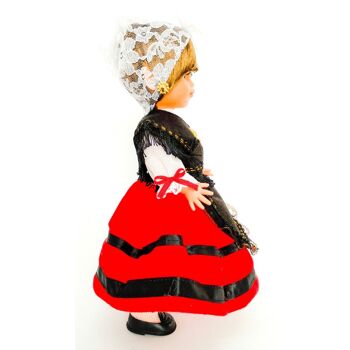Poupée de collection de 35 cm. robe régionale typique des Asturies (Asturies), fabriquée en Espagne par Folk Crafts Dolls. (SKU : 304A) 2