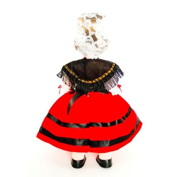 Poupée de collection de 35 cm. robe régionale typique des Asturies (Asturies), fabriquée en Espagne par Folk Crafts Dolls. (SKU : 304A) 3