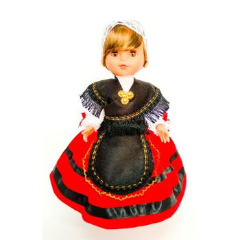 Poupée de collection de 35 cm. robe régionale typique des Asturies (Asturies), fabriquée en Espagne par Folk Crafts Dolls. (SKU : 304A) 1