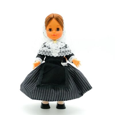 35 cm große Sammlerpuppe. Typisch mallorquinisches Payesa (Mallorca) regionales Kleid, hergestellt in Spanien von Folk Crafts Dolls. (Artikelnummer: 306)
