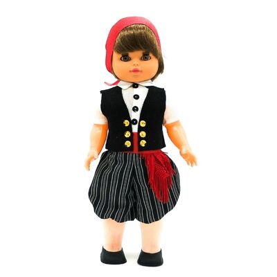 Bambola da collezione di 35 cm. Abito tipico regionale maiorchino Payés (Maiorca), realizzato in Spagna da Folk Crafts Dolls. (SKU: 306M)