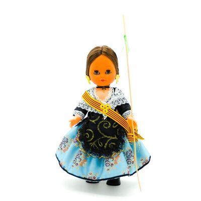 35 cm collectible doll. typical regional dress Castellonera (Castellón), made in Spain by Folk Crafts Dolls. (SKU: 309)