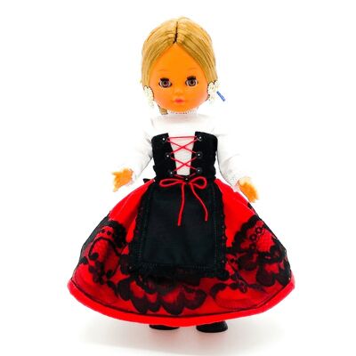 35 cm große Sammlerpuppe. Typisches regionales Kleid Valladolid (Valladolid), hergestellt in Spanien von Folk Crafts Dolls. (Artikelnummer: 310)