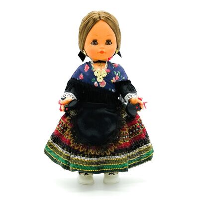Muñeca de colección de 35 cm. vestido regional típico Alpujarreña (Alpujarra Granada), fabricada en España por Folk Artesanía Muñecas. (SKU: 340)