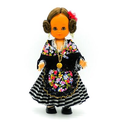Bambola da collezione di 35 cm. Tipico abito regionale dell'Estremadura (Estremadura), realizzato in Spagna da Folk Crafts Dolls. (SKU: 320)