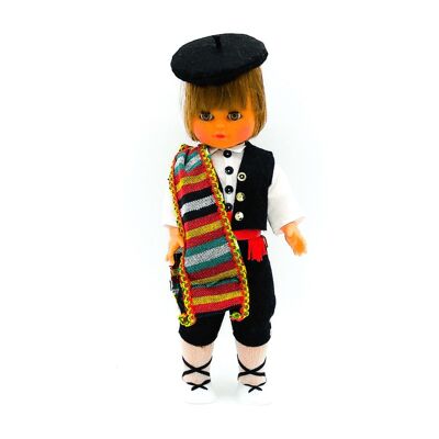 Bambola da collezione di 35 cm. tipico abito regionale Manchego (Castilla la Mancha), realizzato in Spagna da Folk Crafts Dolls. (SKU: 312M)