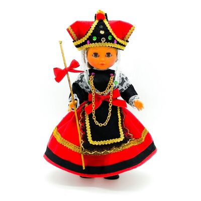 Muñeca de colección de 35 cm. vestido regional típico Segoviana (Segovia), fabricada en España por Folk Artesanía Muñecas. (SKU: 317)