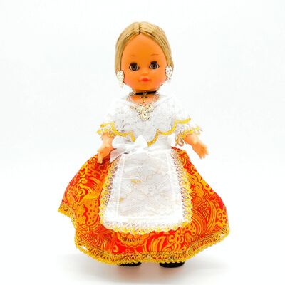 Poupée de collection de 35 cm. robe régionale typique Murciana Huertana (Murcie), fabriquée en Espagne par Folk Crafts Dolls. (SKU : 308)