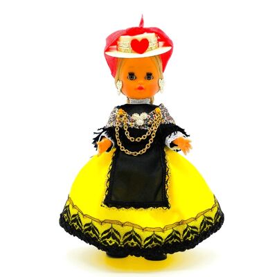Bambola da collezione di 35 cm. tipico abito regionale di Abulense (Ávila), realizzato in Spagna da Folk Crafts Dolls. (SKU: 318)
