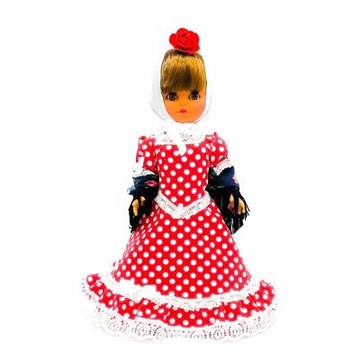 Bambola da collezione di 35 cm. tipico abito regionale Chulapa Madrileña (Madrid), realizzato in Spagna da Folk Crafts Dolls. (SKU: 305)
