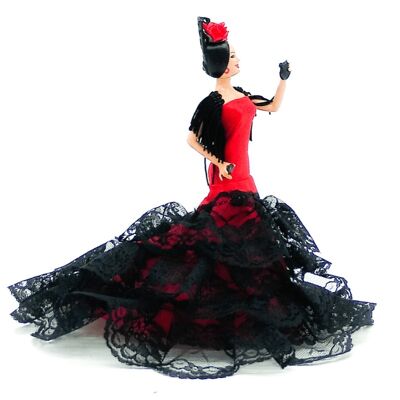 High quality 20 cm regional doll with base Flemish collection Folk Artesanía classic edition - Plain red (SKU: 619N-02 RJ)