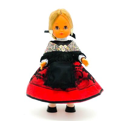Bambola da collezione di 35 cm. tipico abito regionale Alcarreña La Alcarria (Guadalajara) realizzato in Spagna da Folk Crafts Dolls. (SKU: 339)