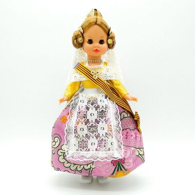 40 cm Sintra doll with Valencian regional dress, Fallera (Valencia) special limited edition. Made in Spain. (SKU: 407ORO)