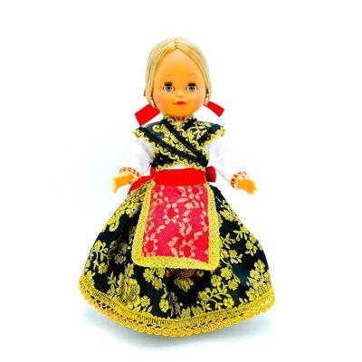35 cm große Sammlerpuppe. Zamorana typisches regionales Kleid (Zamora) hergestellt in Spanien von Folk Crafts Dolls. (Artikelnummer: 321)