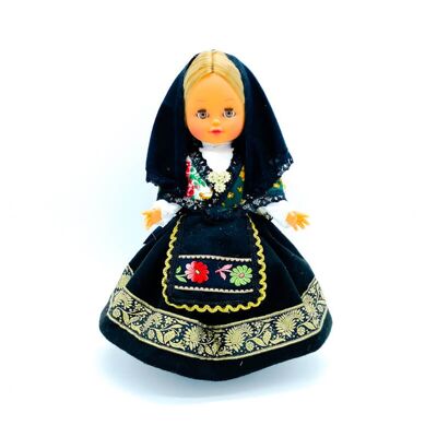 Bambola da collezione di 35 cm. tipico abito regionale Leonesa Maragata (León) realizzato in Spagna da Folk Crafts Dolls. (SKU: 336)