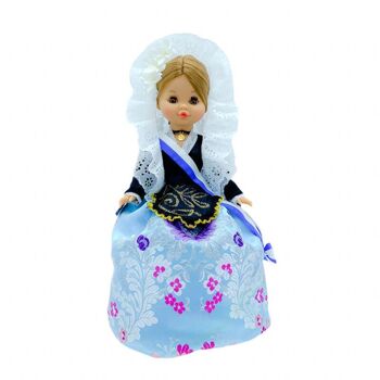 Poupée Sintra de 40 cm avec robe régionale d'Alicante, édition limitée spéciale Foguerera (Alicante). Fabriqué en Espagne. - Collection complète de poupées (SKU : 401) 1