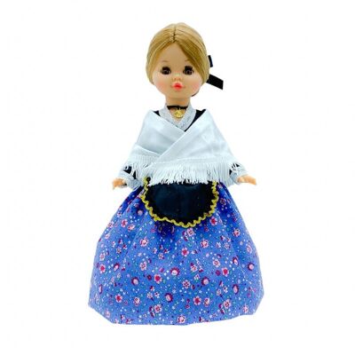 Muñeca Sintra de 40 cm con vestido regional Aragonesa Baturra (Aragón) edición especial limitada. Fabricada en España. - Muñeca colección completa (SKU: 425)