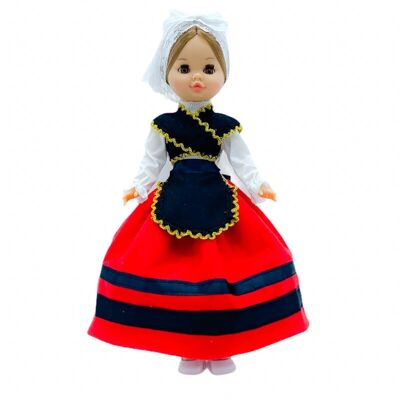 Poupée Sintra de 40 cm avec robe régionale asturienne (Asturies) édition spéciale limitée. Fabriqué en Espagne. - Collection complète de poupées (SKU : 404A)