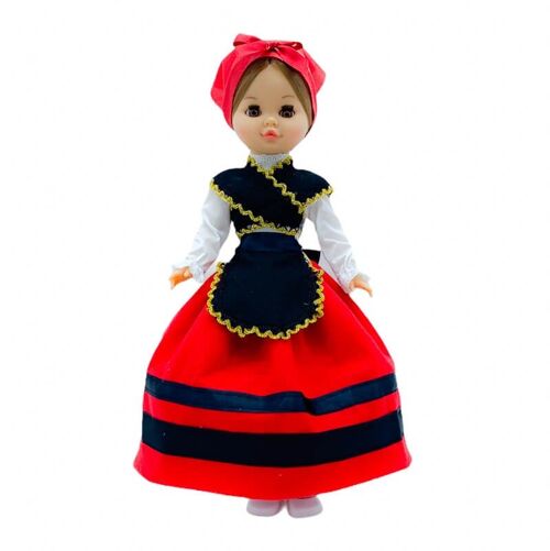 Muñeca Sintra de 40 cm con vestido regional Gallega (Galicia) edición especial limitada. Fabricada en España. - Muñeca colección completa (SKU: 404)