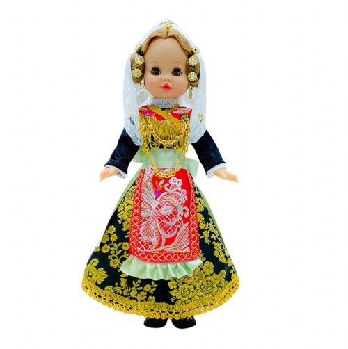 Muñeca Sintra de 40 cm con vestido regional Charra Salmantina (Salamanca) edición especial limitada. Fabricada en España. - Muñeca colección completa (SKU: 414)