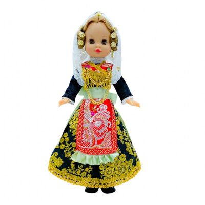 Muñeca Sintra de 40 cm con vestido regional Charra Salmantina (Salamanca) edición especial limitada. Fabricada en España. - Muñeca colección completa (SKU: 414)