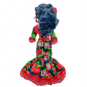 Poupée Sintra de 40 cm modèle 2021 100% vinyle avec robe de gala imprimée Flamenca Andaluza édition spéciale limitée. Fabriqué en Espagne. - Collection complète de poupées (SKU : 402E) 5