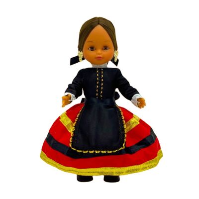 Bambola da collezione di 35 cm. tipico abito regionale Soriana (Soria) realizzato in Spagna da Folk Crafts Dolls. (SKU: 338)