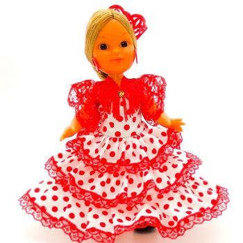 Poupée de collection de 25 cm. Robe régionale typique andalouse ou flamenca, fabriquée en Espagne par Folk Crafts Dolls. (SKU: 202NBR) 1