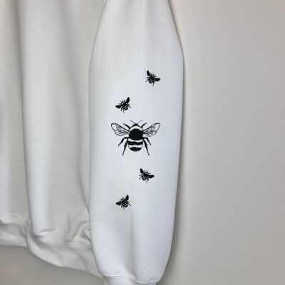 Bee sleeved sweatshirt , White