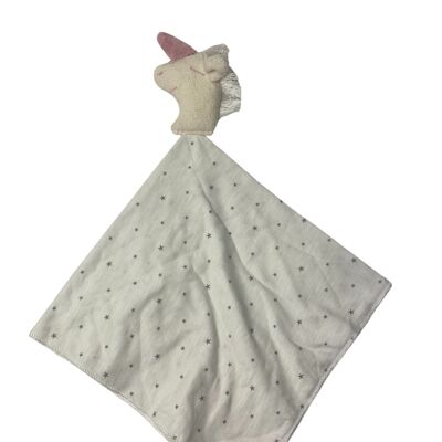 Jouet à saisir licorne en tissu câlin bio/éco, EINT-11