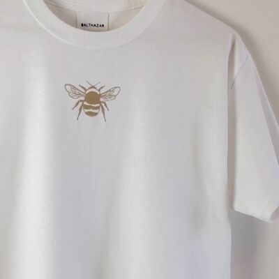 Childrens bee t-shirt , mid grey