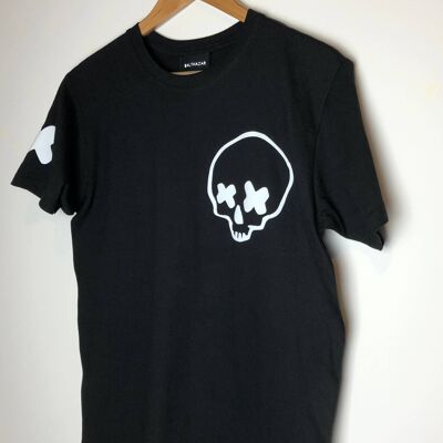 Cross eyed skull t-shirt , mid grey