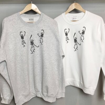 Dancing skeleton trio sweashirt , Cherry