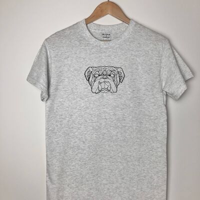 Geometric bulldog t-shirt , mid grey