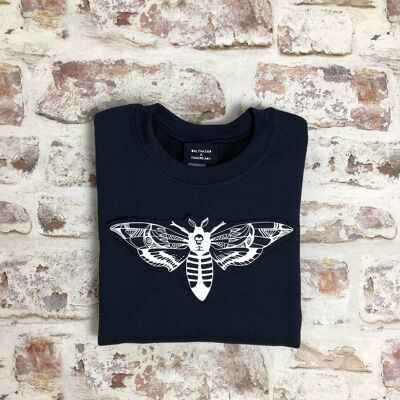 Graphic moth sweatshirt , white