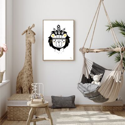 Boho Poster Leon the Lion A4