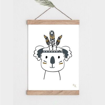 Boho poster Nicolas the Koala A4