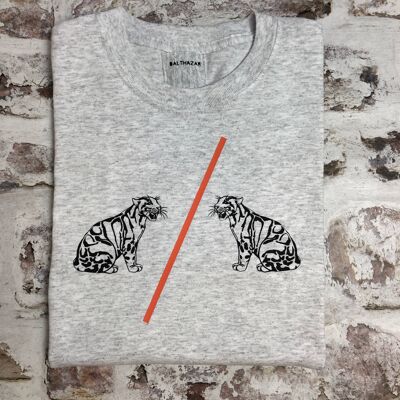 Leopard vinyl t-shirt , Mid Grey